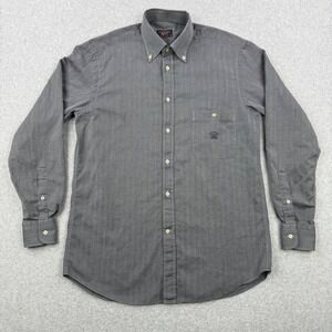 Paul & Shark Yachting Shirt Mens 15.5 39 Gray Herringbone Button Down Cotton